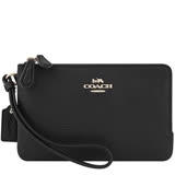 COACH 皮革雙層手拿包(黑色)