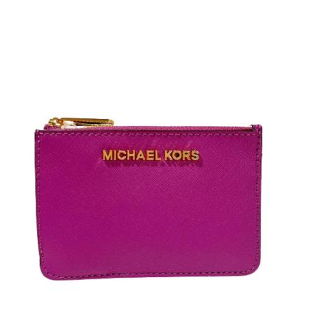 Michael Kors  紫色防刮皮革鑰匙零錢包