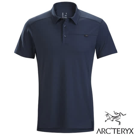 【加拿大 ARCTERYX 始祖鳥】男款 Captive 輕量透氣快乾短袖POLO排汗衫 /14450 幸運藍