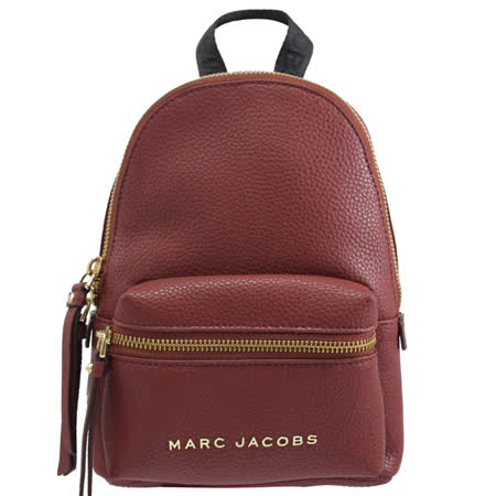 MARC JACOBS 馬克賈伯 荔枝皮革迷你後背包.酒紅