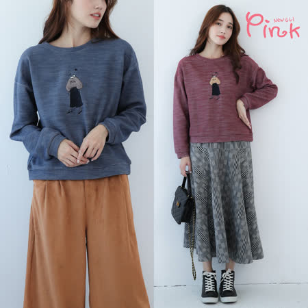 Pink 
優雅女伶落肩長袖上衣 (2色) 