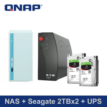 QNAP TS-230 2Bay NAS+Seagate【2TB】x2 +UPS 組合