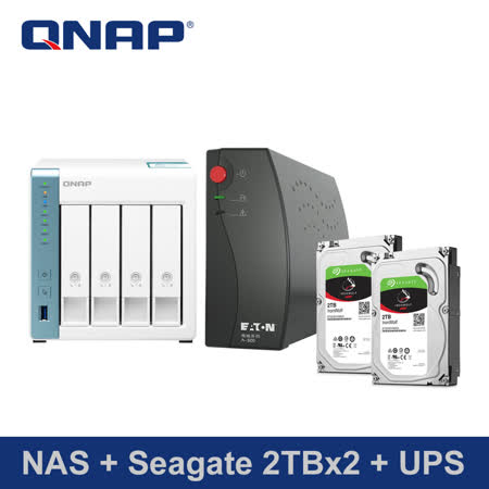 QNAPTS -431K 4Bay NAS+Seagate【2TB】x2+UPS 組合