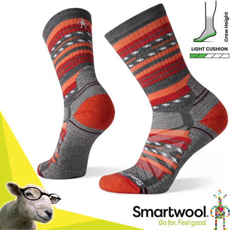 【美國 SmartWool】女款 美麗諾羊毛 全輕量減震瑪格麗特紋中長襪/SW001586 中性灰