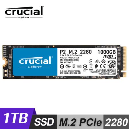  Micron Crucial P2 1TB PCIe M.2 SSD 固態硬碟