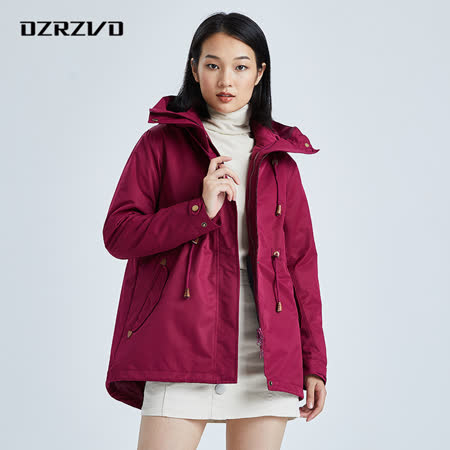 【DZRZVD杜戛地】13838-女款-時尚兩件式風衣外套(中長版)-棗紅色
