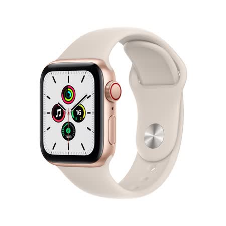 Apple Watch SE (GPS) 40mm - 金色鋁金屬錶殼-星光色運動錶帶(MKQ03TA/A)