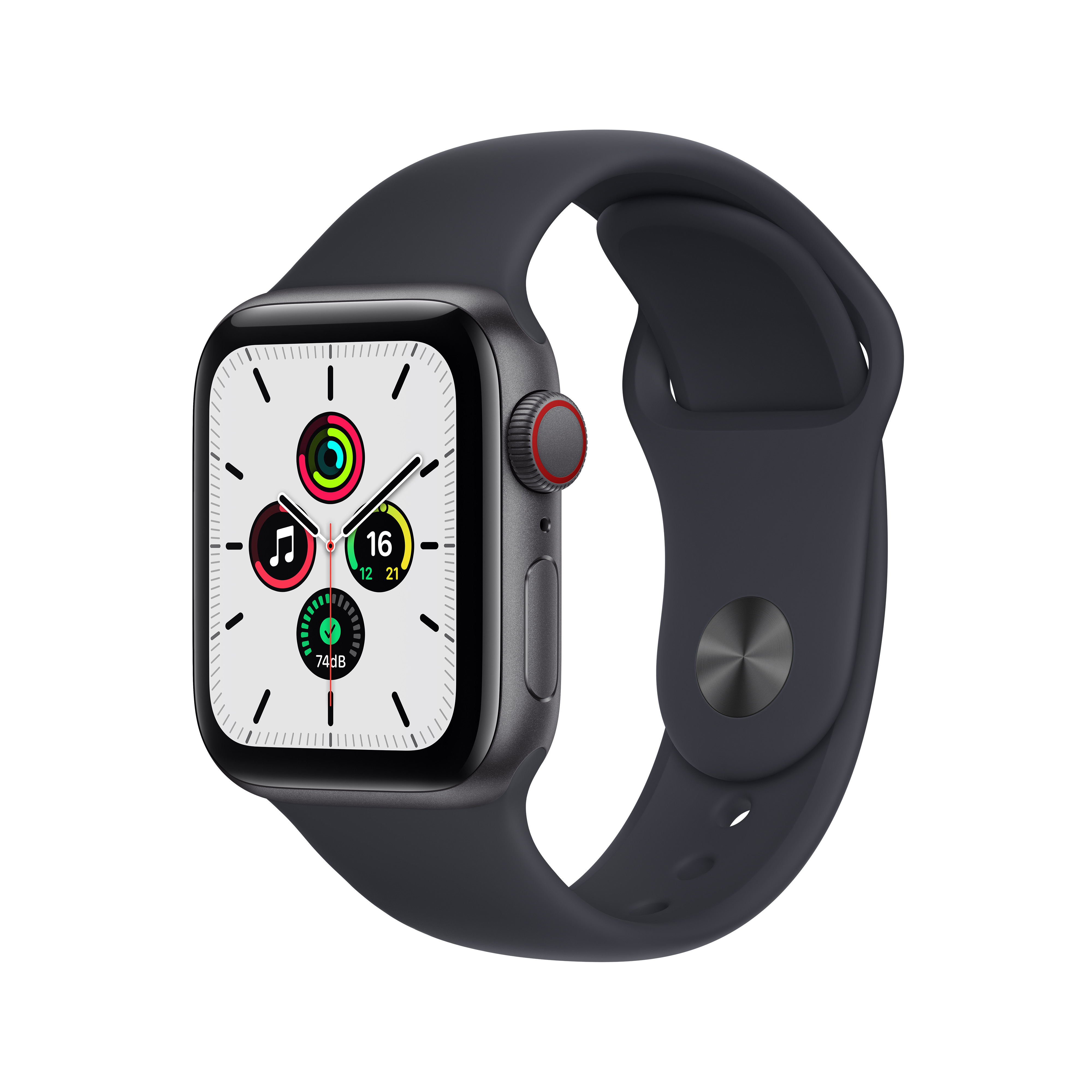 Apple Watch SE (GPS) 40mm - 太空灰鋁金屬錶殼-午夜黑運動錶帶(MKQ13TA/A)