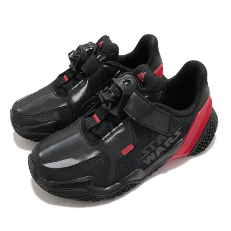 adidas 慢跑鞋 4uture RNR StarWars 童鞋 愛迪達 魔鬼氈 星際大戰 聯名 中童 黑 紅 FV5792 FV5792