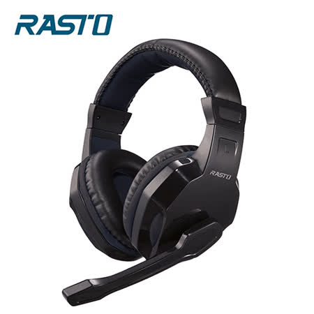RASTO 黑武士電競頭戴耳機麥克風RS34-贈轉接線
