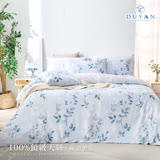 《DUYAN 竹漾》100%天絲雙人床包被套四件組-藍染菁花