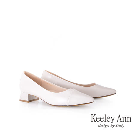 Keeley Ann拼接造型粗跟包鞋(米色185063430)