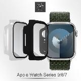 Metal-Slim Apple Watch 8 / 7 玻璃+PC 雙料 保護殼 45mm-黑色款