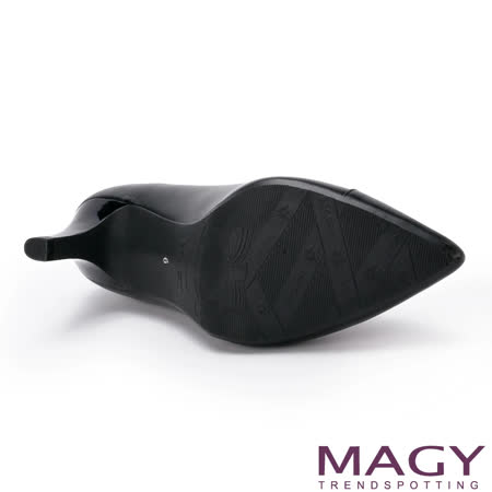 【MAGY瑪格麗特】簡約OL通勤款 大女人素雅羊皮尖頭高跟鞋(黑色)