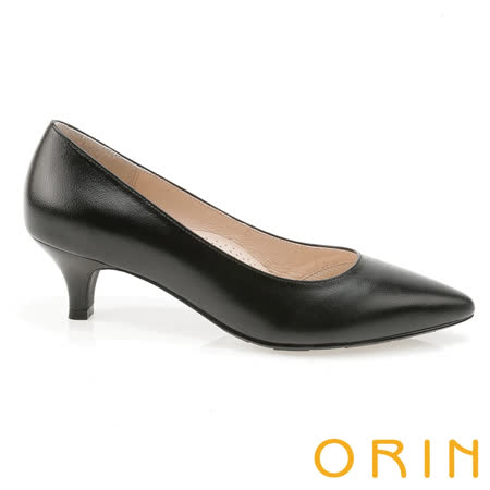 【ORIN】優雅大女人 柔軟羊皮素面中跟鞋(黑色)