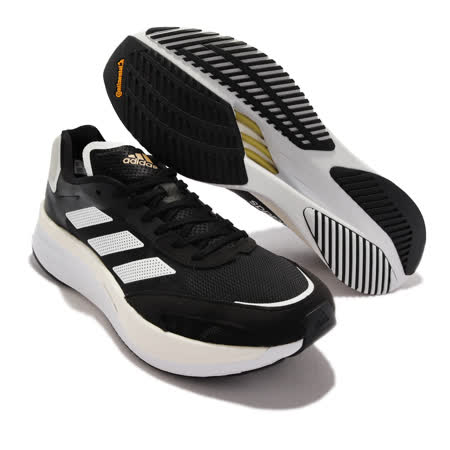adidas 慢跑鞋 Adizero Boston 10 男鞋 愛迪達 競速跑鞋 輕量 避震 運動 黑 白 H67513 H67513