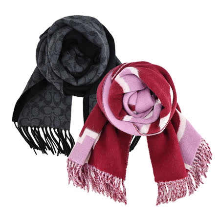 COACH 雙色羊毛圍巾(多款任選)