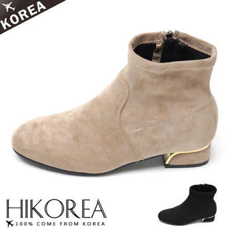 HIKOREA韓國空運
拉鍊3CM粗跟厚底短靴