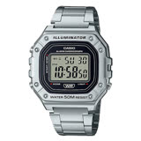 CASIO 卡西歐 電子錶 不鏽鋼錶帶 防水50米 LED照明 W-218HD(W-218HD-1A)