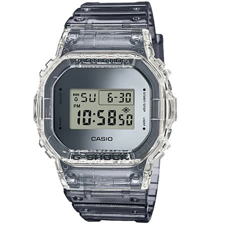 CASIO 卡西歐 G-SHOCK 太空銀 半透明系列手錶(DW-5600SK-1)