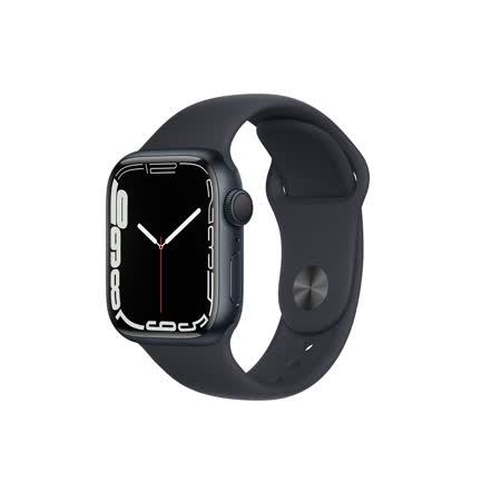 【外盒輕微凹損】Apple Watch 7 GPS 45mm 午夜鋁錶殼/午夜運動錶帶 MKN53TA/A