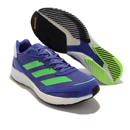 adidas 慢跑鞋 Adizero Adios 6 運動 男鞋 愛迪達 輕量 透氣 避震 路跑 健身 藍 綠 H67510 H67510