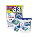 (1+1超值組)日本P&G-Ariel BIO 4D炭酸機能活性洗衣球12顆*1盒+39顆*1袋-淨白藍