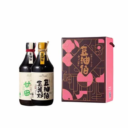 【豆油伯】經典薄鹽無負擔醬油兩入窗花禮盒組