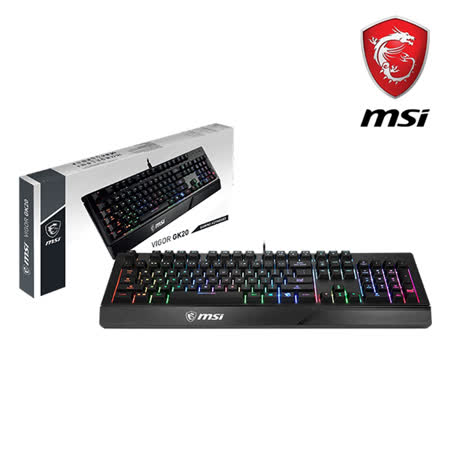 【微星電競組合】MSI Vigor GK20 電競鍵盤 + MSI Clutch GM08 電競滑鼠
