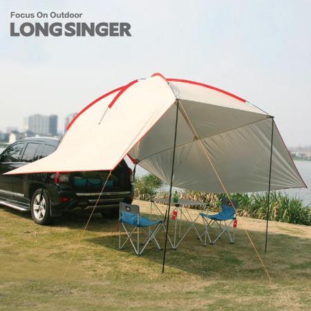 【LONGSINGER】加大款 車邊帳篷/車尾帳/炊事帳/遮陽帳(車用款-兩色任選)