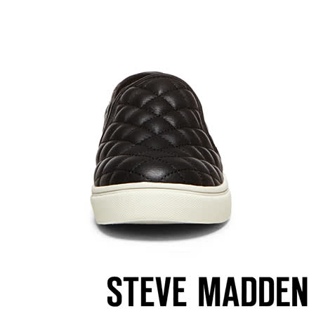 【STEVE MADDEN】ECENTRCQ 經典菱格紋縫線 休閒平底鞋(黑色)