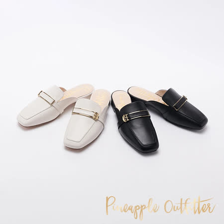 Pineapple Outfitter
真皮方頭穆勒拖鞋