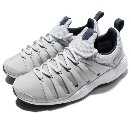 Nike 休閒鞋 Air Zoom Spirimic 男鞋 魚骨鞋 低筒 氣墊 復古鞋型 灰 白 881983002 881983-002
