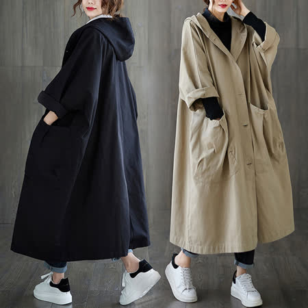 L’eBeauty OVERSIZE長版大口袋風衣外套
