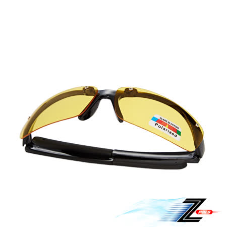 【Z-POLS】帥氣設計彈性舒適好戴 頂級抗UV400 Polarized寶麗來夜用黃偏光眼鏡(提升夜間視野清晰度)