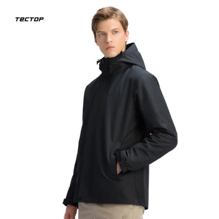 【TECTOP 探拓戶外】耐磨加強版U型枕兩件式外套.黑色