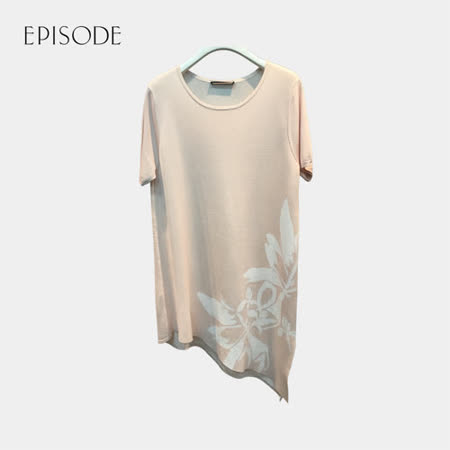 EPISODE-百搭簡約印花圓領短袖針織衫