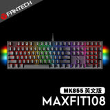 FANTECH MAXFIT108 RGB青軸紅軸機械式鍵盤(英文版)-黑 紅軸