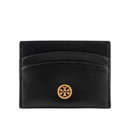 【TORY BURCH】Robinson 防刮皮革卡片/名片夾(黑色) 