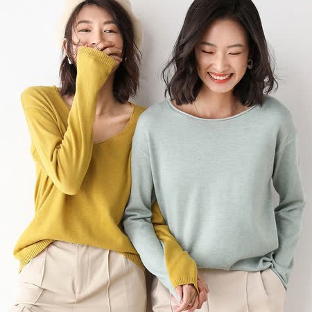 nata 質感圓領針織上衣(共十色) S-2XL