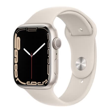 Apple Watch S7 GPS版 45mm星光色鋁金屬錶殼配星光色運動錶帶(MKN63TA/A)
