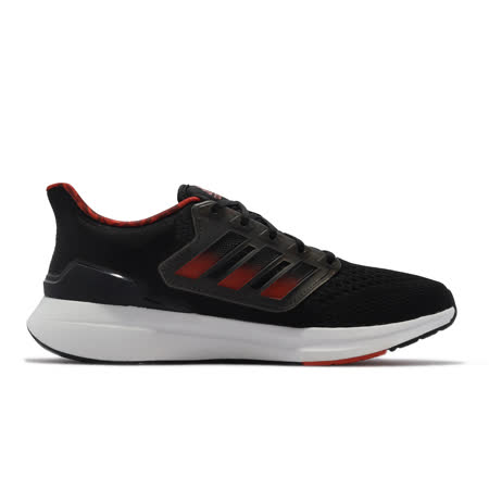 adidas 慢跑鞋 EQ21 Run 運動 男鞋 Bounce 緩震 透氣包覆 路跑 健身 黑紅 GZ4053 GZ4053