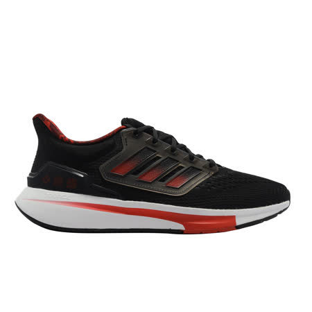 adidas 慢跑鞋 EQ21 Run 運動 男鞋 Bounce 緩震 透氣包覆 路跑 健身 黑紅 GZ4053 GZ4053