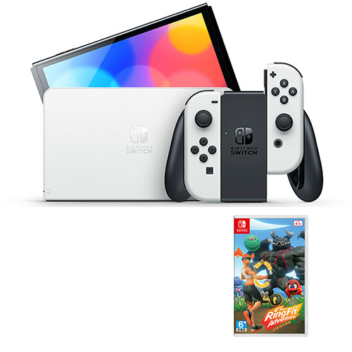 Nintendo Switch OLED 白色主機+1片遊戲片+螢幕保護貼
