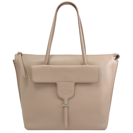 TODS JOY 小牛皮肩背大托特包.裸膚色