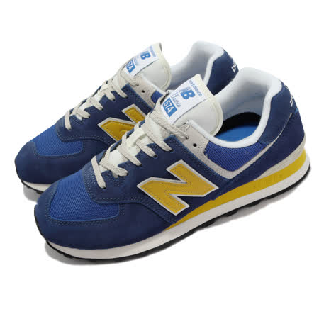 New Balance 休閒鞋 574 復古 經典 麂皮 男女鞋 紐巴倫 緩震 穿搭推薦 百搭 情侶鞋 藍 黃 ML574OR2-D ML574OR2-D