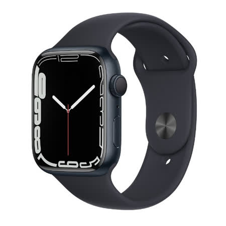 Apple Watch Series 7 GPS 45mm 午夜色鋁金屬錶殼配運動錶帶(MKN53TA/A)