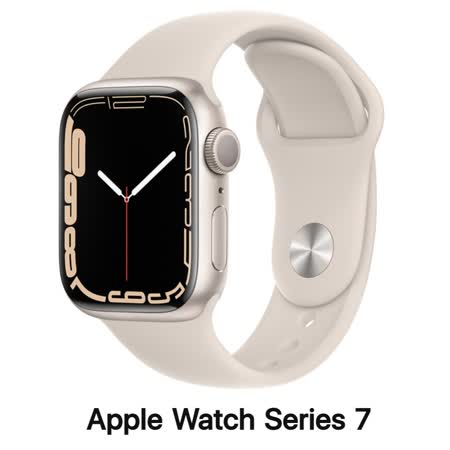 Apple Watch S7 GPS 45mm 星光色鋁金屬錶殼配星光色運動錶帶