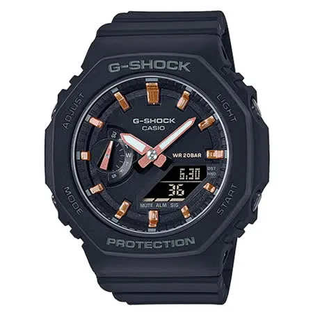 G-SHOCK 雙顯女錶 樹脂錶帶 黑 防水200米 GMA-S2100(GMA-S2100-1A)