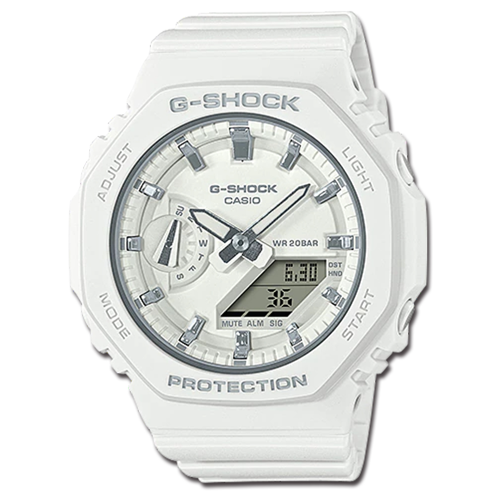 G-SHOCK 雙顯女錶 樹脂錶帶 白 防水200米 GMA-S2100(GMA-S2100-7A)